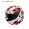 A red and white racing car face mask decoration set consisting of 10 plates.