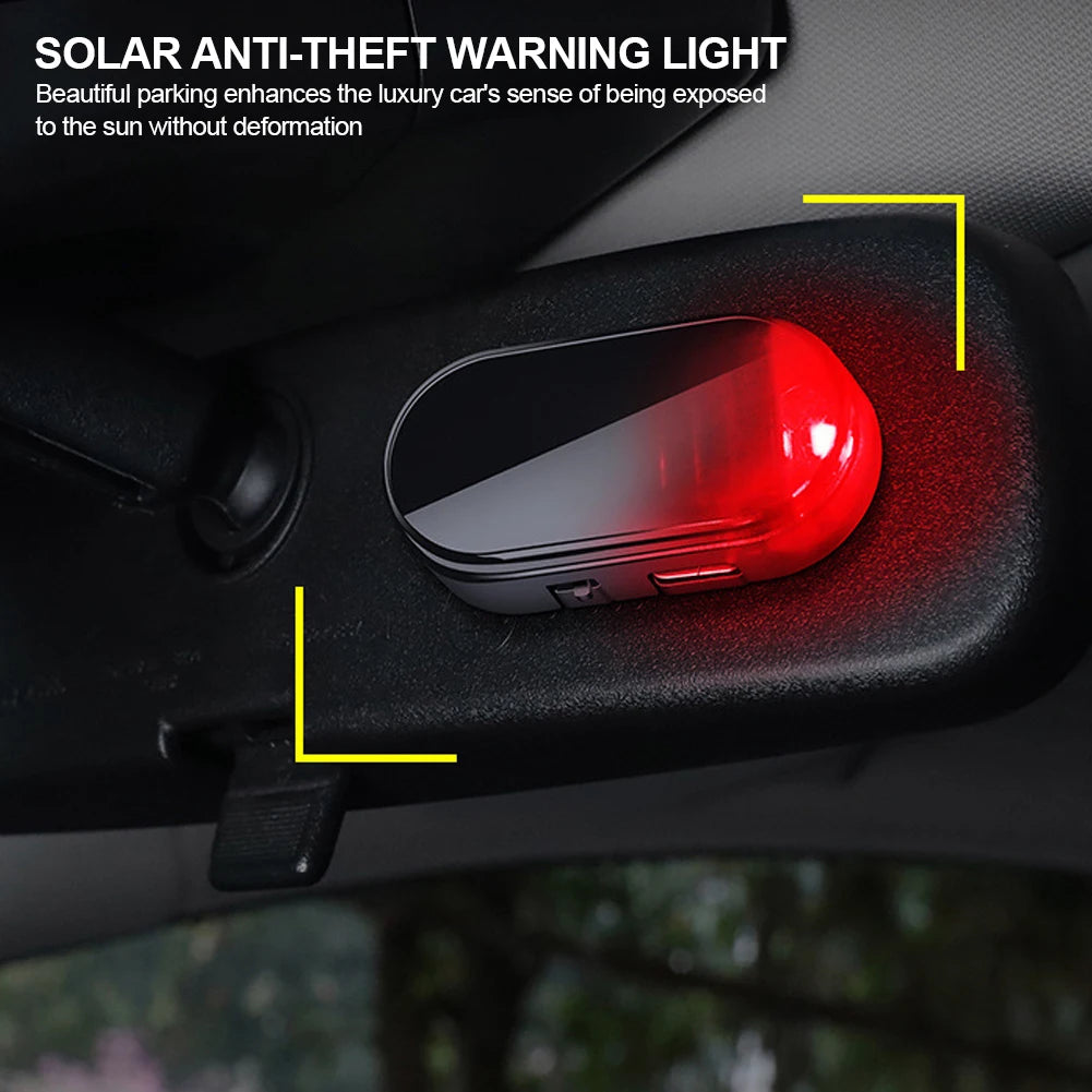 A red warning light is installed in a car door, designed to enhance the luxury car's sense of being exposed to the sun.