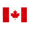 A vertical flag design featuring a red stripe on the left and a white field with a red maple leaf centered.