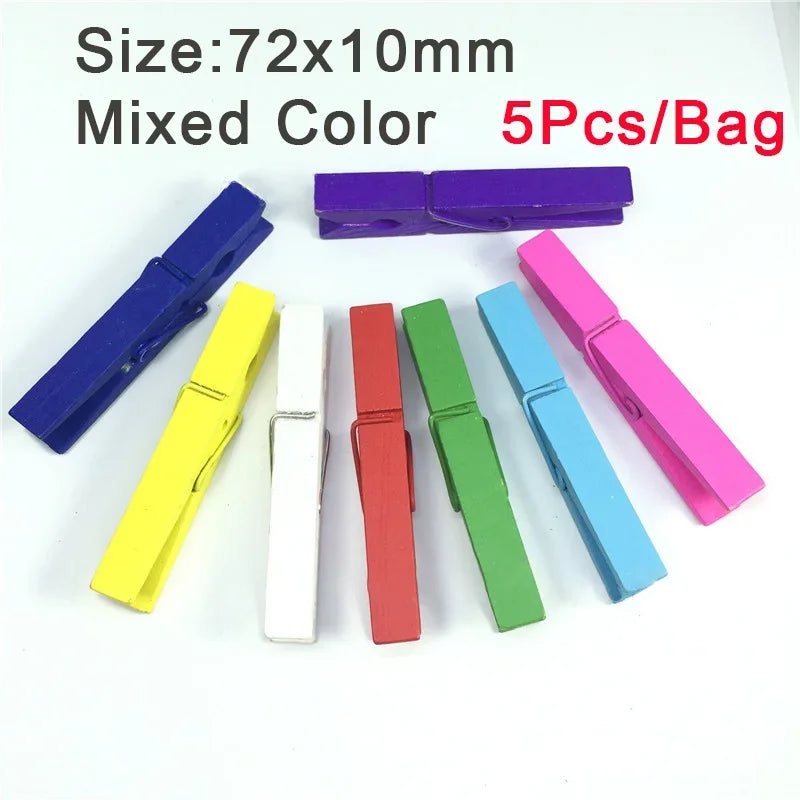 Colorful Natural Wooden Clips for Crafts, Photos, and DIY Projects