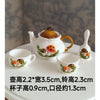 A set of handcrafted miniature white ceramic tableware featuring mushroom designs for dollhouses