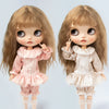 A pair of vintage lace pajama sets for 1/6 dolls, featuring pink and cream fabric.