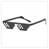 Black pixel mosaic sunglasses with retro digital style and UV400 protection