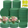 Thirty round green floral foam blocks for flower arrangements