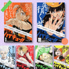 A collage of Haikyuu anime posters featuring characters like Hinata and Kageyama on canvas art