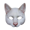 Máscara de mitad de cara de gato blanco para cosplay de fiesta con rasgos felinos realistas