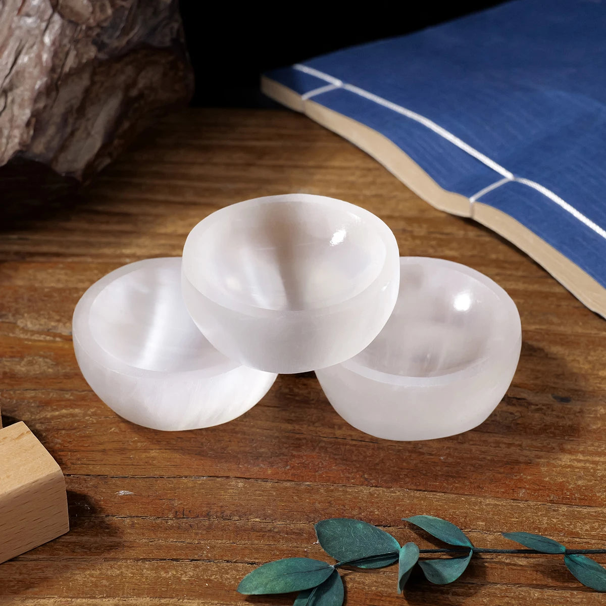 Natural White Selenite Bowl for Home Decor & Crystal Energy