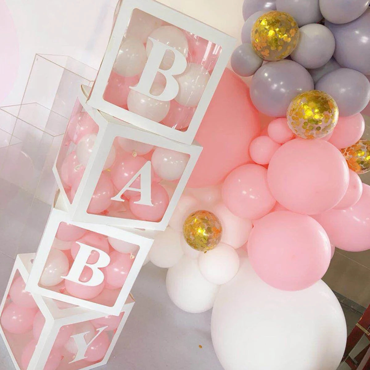 Clear Acrylic Letter Balloon Box for Celebrations
