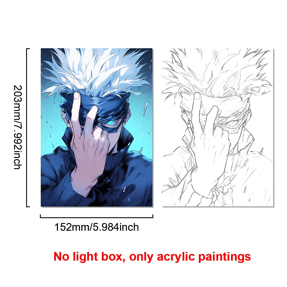 Anime Satoru Gojo LED Lighted Photo Frame with Three Color Modes