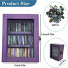 A purple wooden display box holding 60 pieces of books for anxiety relief.