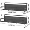 A black magnetic spice rack with adjustable length and height shown in side view.