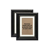 A black photo frame with an antique gold trim displaying a reminder note inside.