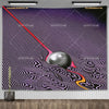 A purple and black abstract tapestry featuring swirling lines and a spherical shape, titled Tame Impala Currents.