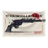 A fabric flag tapestry featuring a stylized silhouette of a gun and text reading O'DRISCOLLS LAIR against a red sun backgroun