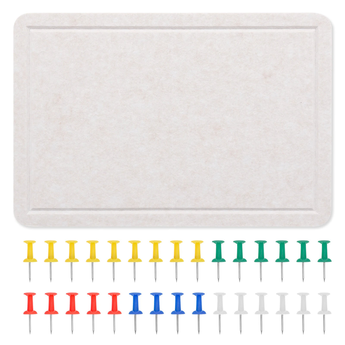 A white scalloped felt bulletin board with a cloud-shaped design and multiple push pins.