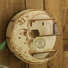 3-Tier Round Wooden Wall Shelf with Crystal Display