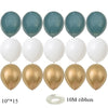 A set of 15 vintage blue latex balloons and a roll of 10M ribbon.