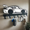 Industrial Wall-Mounted Key Holder with 7 Metal Hooks