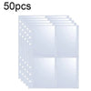 A set of 50 clear plastic photo card binders or sleeves for organizing cards.