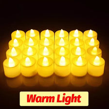 Flameless LED Tealight Candles with Warm Glow