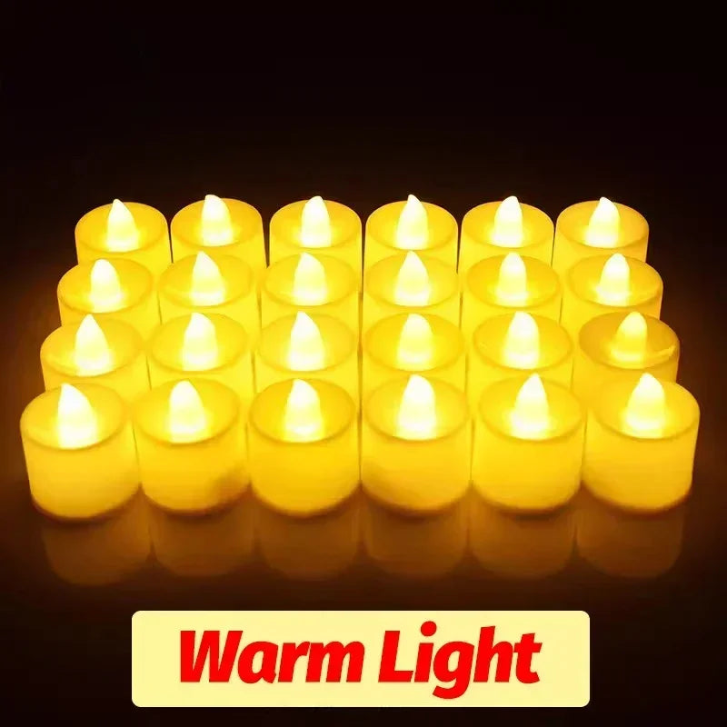 Flameless LED Tealight Candles with Warm Glow