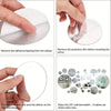 Hands demonstrate how to remove the adhesive backing from a 3D acrylic mirror wall decor sticker for DIY installation.