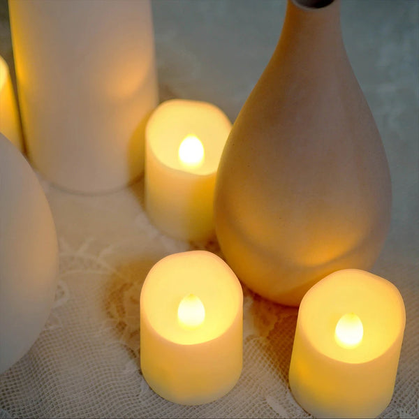 Rechargeable Flameless LED Tea Light Candles with Remote and Timer