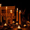 Hand-Rolled Beeswax Taper Candles with Honeycomb Design