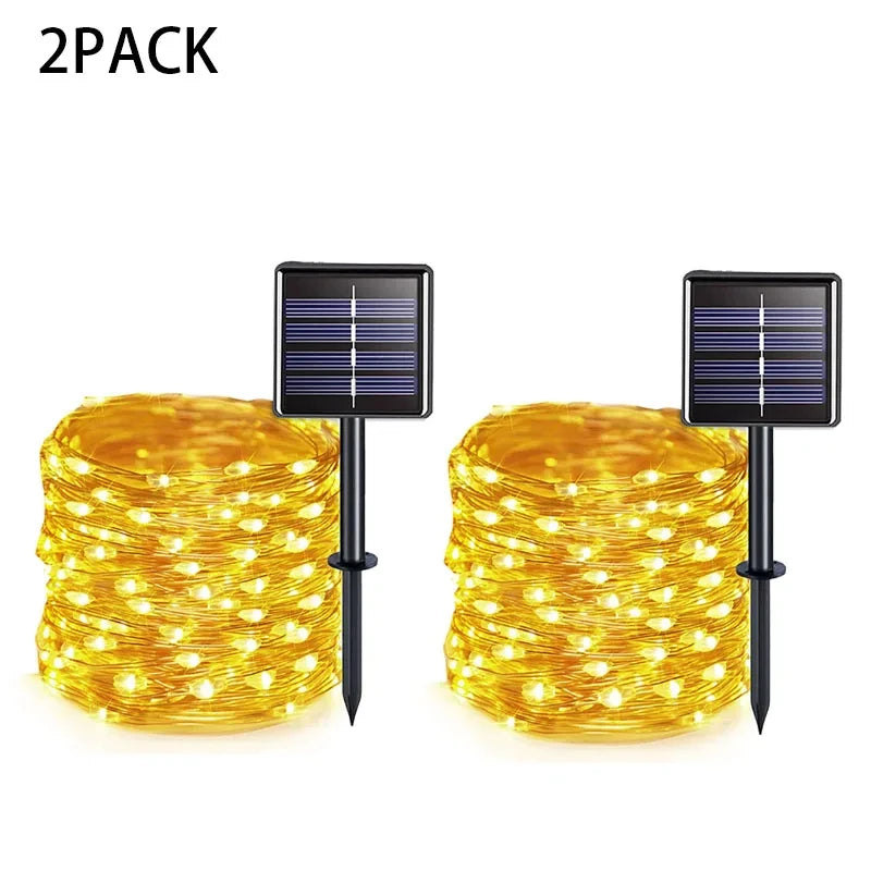 Solar-Powered Outdoor Festoon String Lights with Waterproof Garland Design