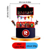 A set of complete robot themed disposable party flags and decorations for a cake.