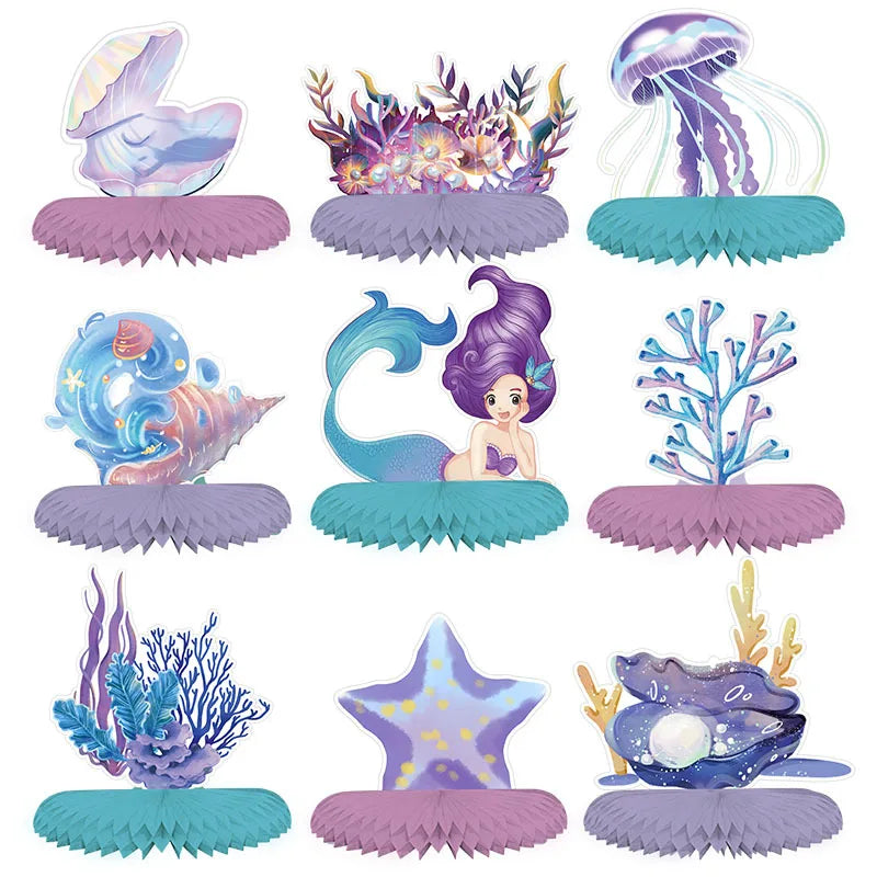 Purple Mermaid Birthday Party Supplies Kit for Girls
