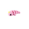 Pink, articulated 3D printed marine animal figurine with a yellow snout.