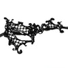 Black lace masquerade mask with intricate design inspired by Hanfu clothing