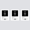 Three blank rectangular canvases for personalized song lyric posters, each featuring 'Any Image Here' text and audio controls