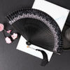 Traditional Bamboo Folding Fan with Solid Color Design
