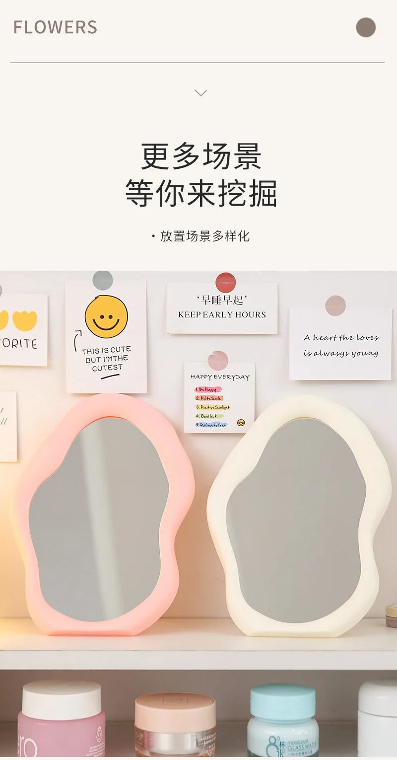 Cloud-Shaped Folding Mirror for Dorm & On-the-Go Beauty