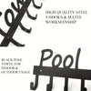 Crochets muraux en acier noir avec 9 crochets pour usage intérieur et extérieur