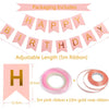 Pink and gold birthday banner set including 5m pink ribbon and 10m gold rose ribbon