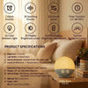 A digital sunrise alarm clock with white noise and night light displaying the time 16:18 on a wooden surface.