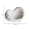 White resin sculpture of an angel wings heart shape for desk and shelf decor
