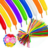 A collection of colorful twisting balloons in various bright colors, including orange, yellow, purple, green, and blue.