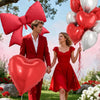 Pink Heart & Bow Balloon Set for Weddings and Showers