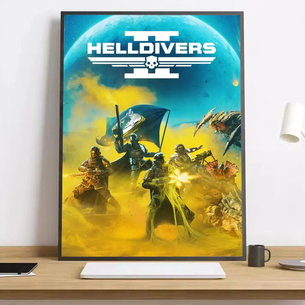 Helldivers II HD Canvas Art Print – Game-Inspired Wall Decor