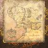 Vintage retro world map canvas wall art featuring an old-style map of Europe on a dark background.