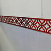 Decorative red acrylic mirror wall stickers featuring an intricate geometric pattern for edge and corner trim.