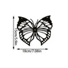 Black metal butterfly wall art set showing the outline of a butterfly with dimensions 15cm/5.9in and 18cm/7.08in