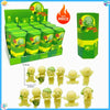 A set of glow-in-the-dark anime animal blind box figures in green packaging and various colors.