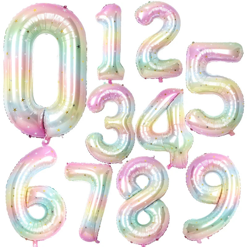 Pastel Rainbow Number Foil Balloon (40 inch)