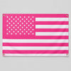 A pink flag design featuring the American flag pattern with white stars and red stripes.
