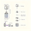 A set of silver LED light-up flashing stud earrings with a base cover and battery components.